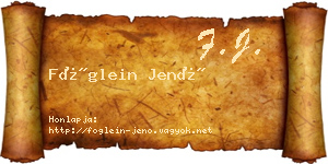 Föglein Jenő névjegykártya