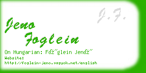 jeno foglein business card